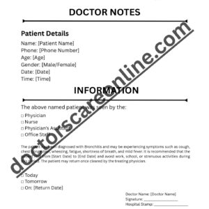 Doctors Note bronchitis
