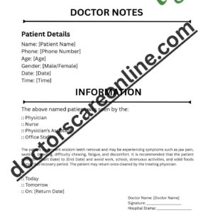 Doctors Note for Wisdom Teeth