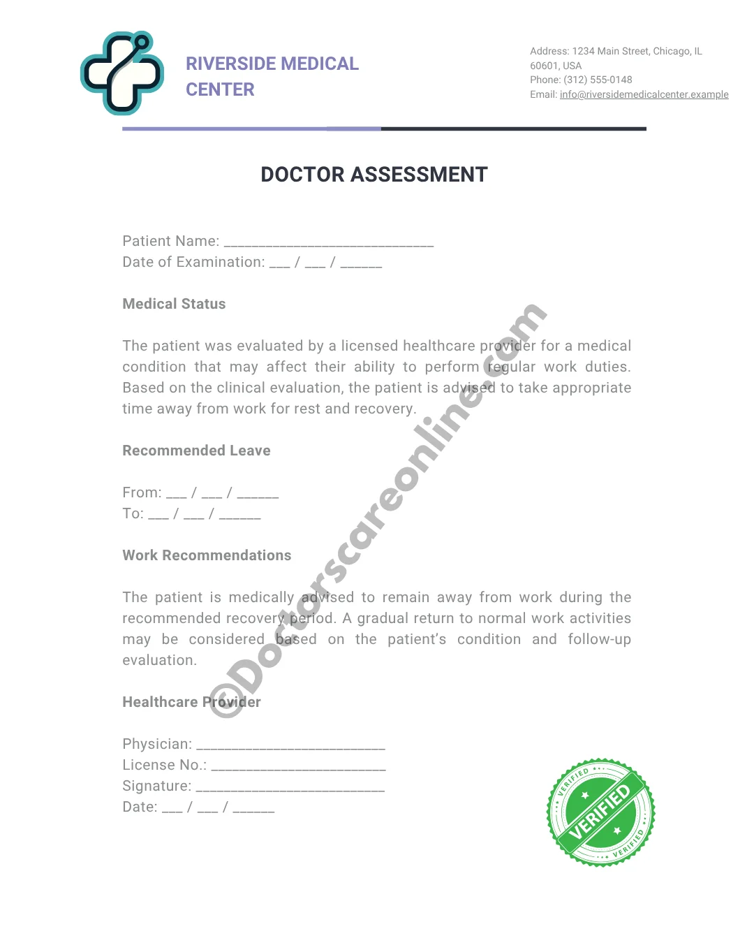 Patient First Doctor's Note for Work