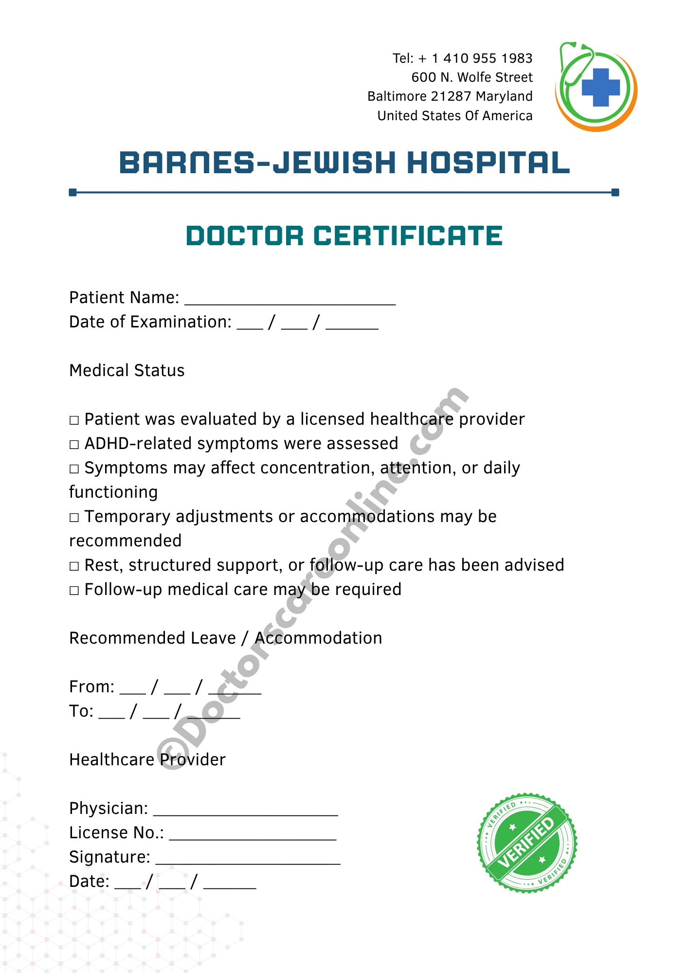 Doctor’s Note for ADHD