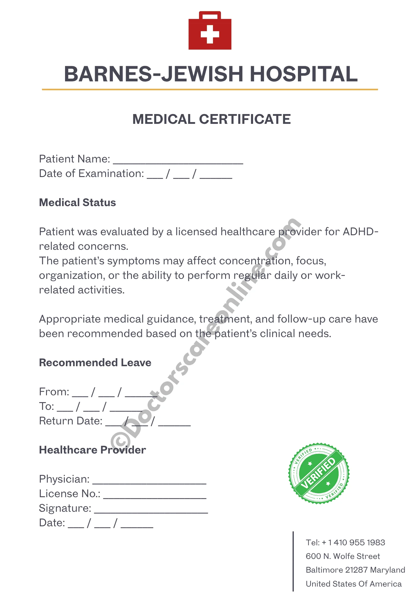 Doctor’s Note for ADHD